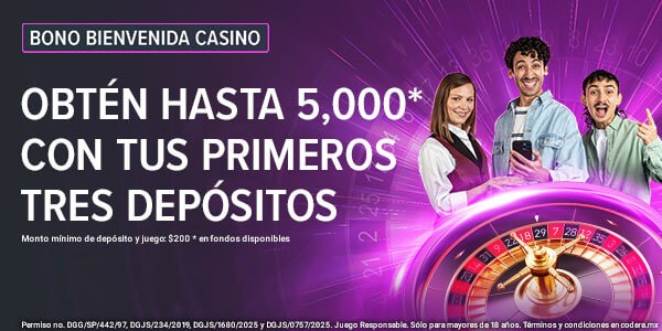 Bono de bienvenida Codere hasta $5000 en primeros 3 depositos